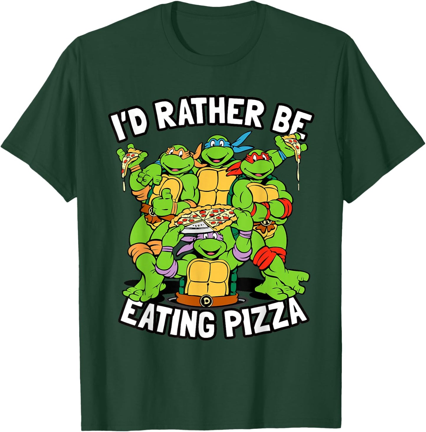 I'd Rather Be Eating Pizza TMNT T-Shirt - T-Shirt | Forest