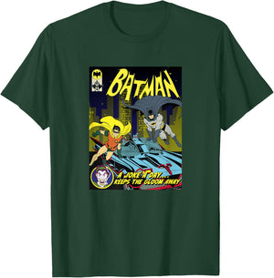 Batman Vintage 60's Batman & Robin Batmobile Comic Cover T-Shirt - T-Shirt | Forest