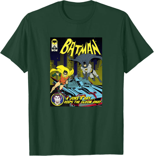Batman Vintage 60's Batman & Robin Batmobile Comic Cover T-Shirt - T-Shirt | Forest