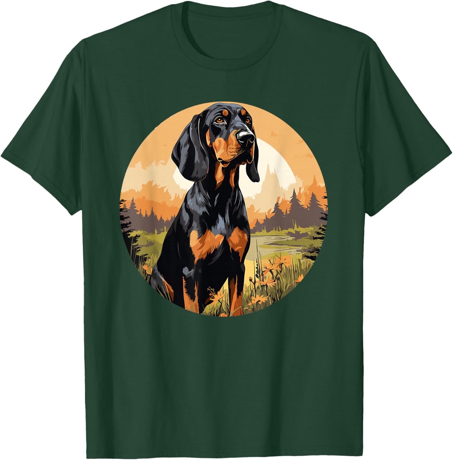 Black and Tan Coonhound Dog Black and Tan Coonhound T-Shirt - T-Shirt | Forest