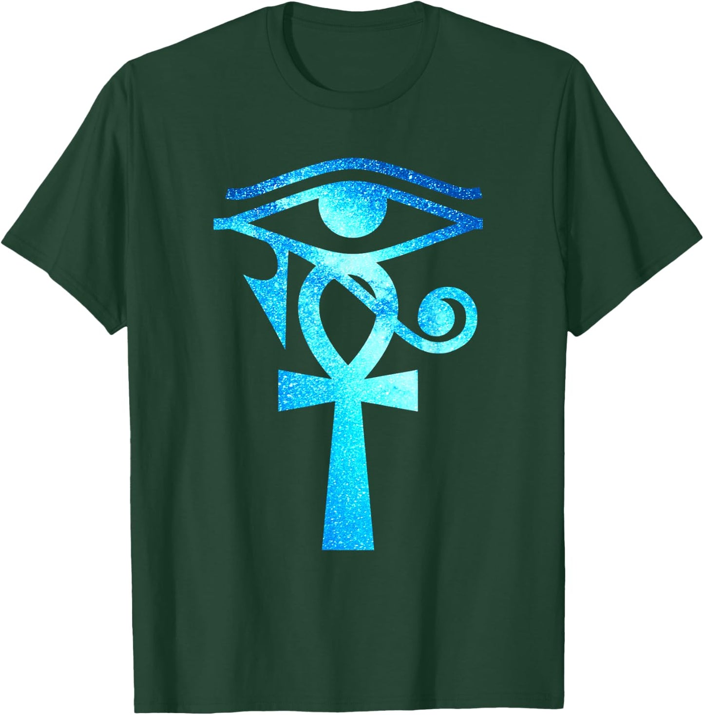 Ankh Eye of Horus Ancient Egyptian Symbol Galaxy Crux Ansata T-Shirt - T-Shirt | Forest
