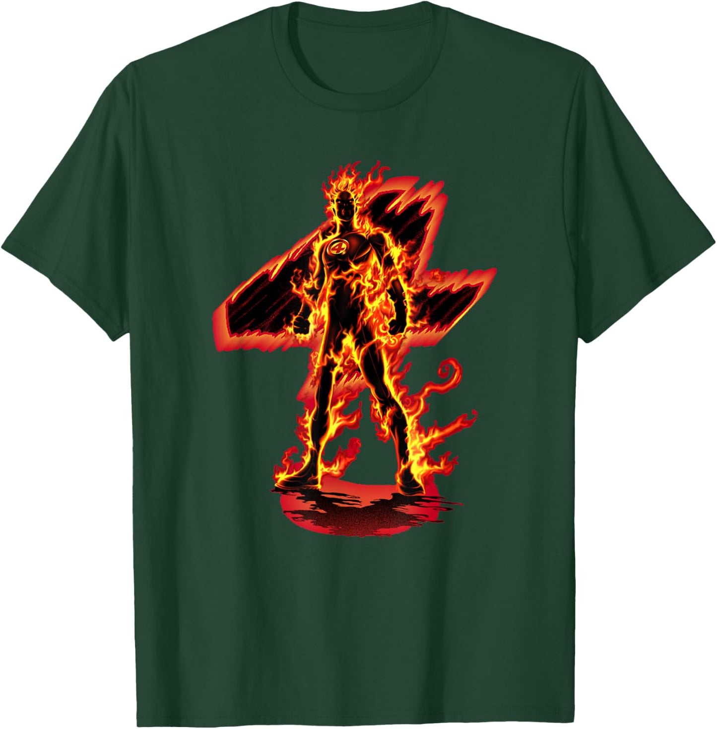 Marvel Fantastic Four Human Torch I Am The Flame! Logo T-Shirt - T-Shirt | Forest