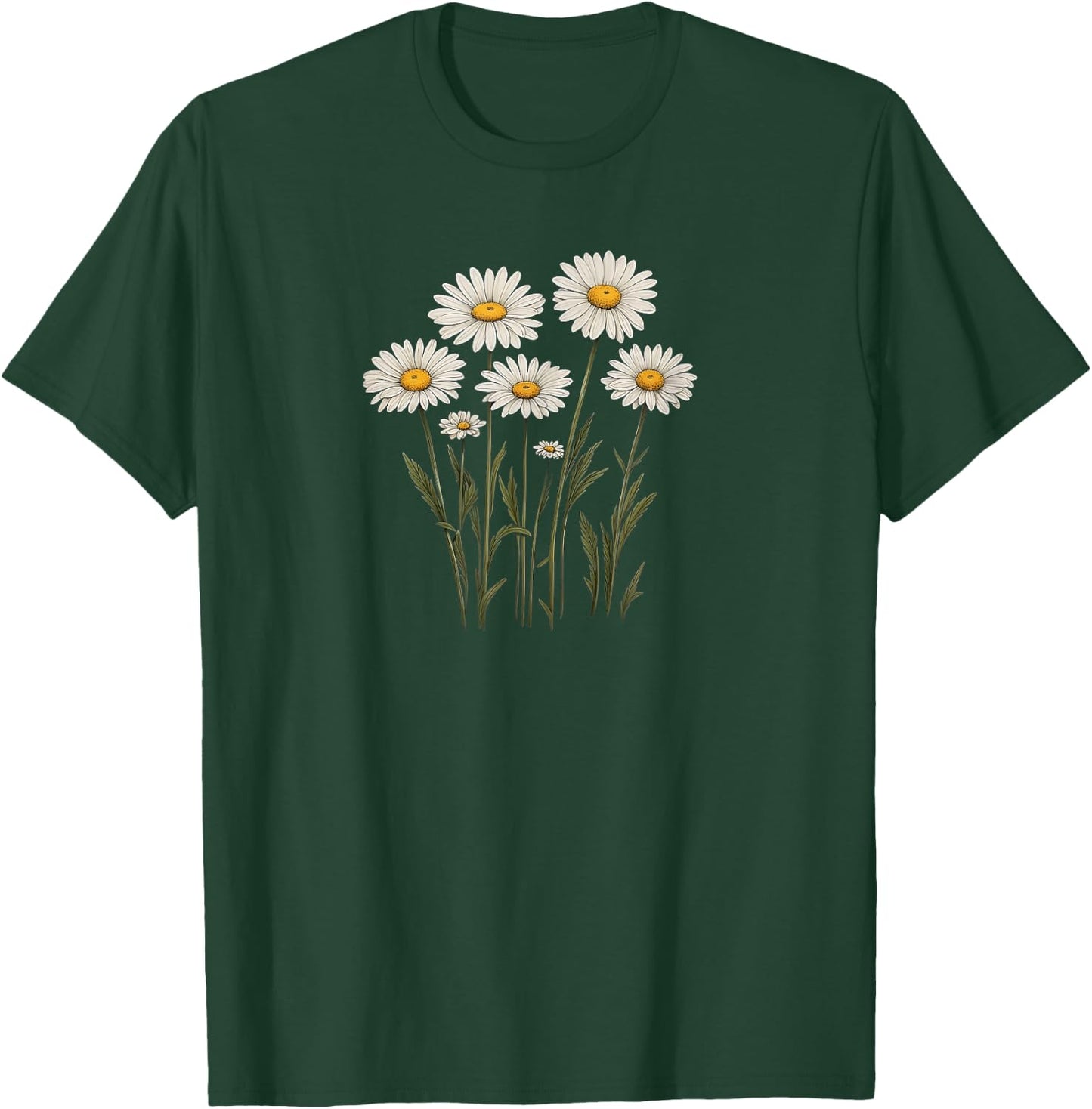 Daisy, Flowers, Colors, Summer, Floral, Minimal, Fashion T-Shirt - T-Shirt | Forest