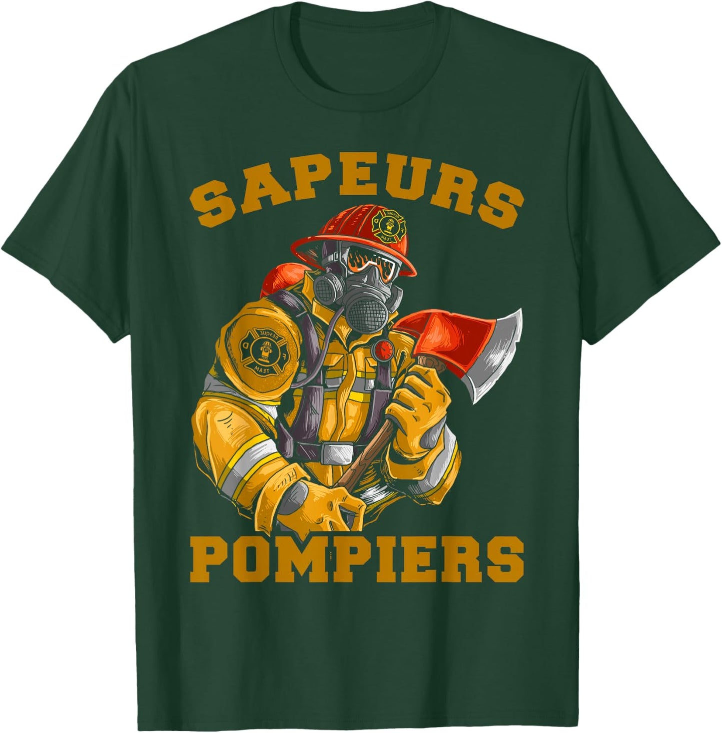 Fireman Sapeur Hero Save Life Extinguishing Fire Brigade T-Shirt - T-Shirt | Forest
