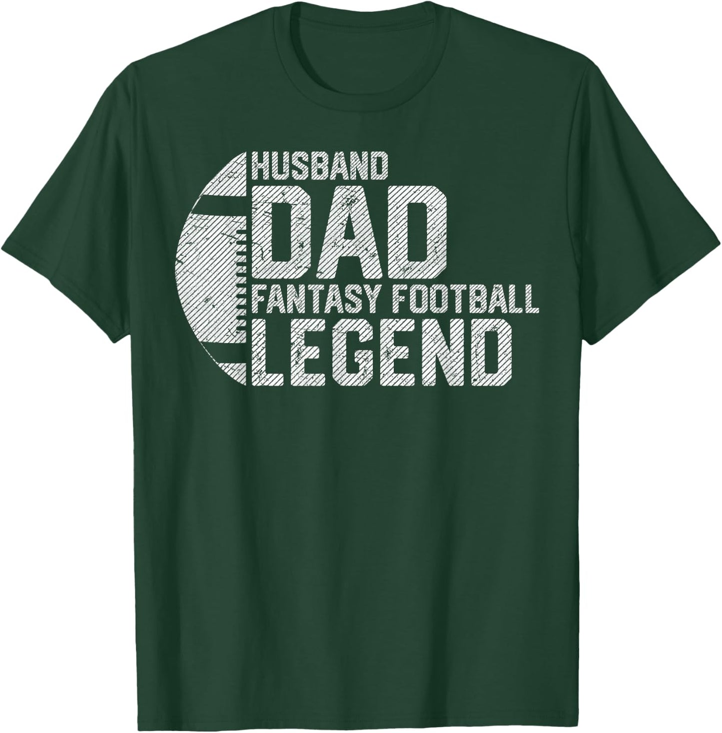 Men Husband Dad Fantasy Football Legend Retro Daddy Sports T-Shirt - T-Shirt | Forest