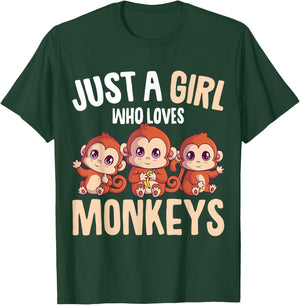 Just A Girl Who Loves Monkeys Kids T-Shirt - T-Shirt | Forest