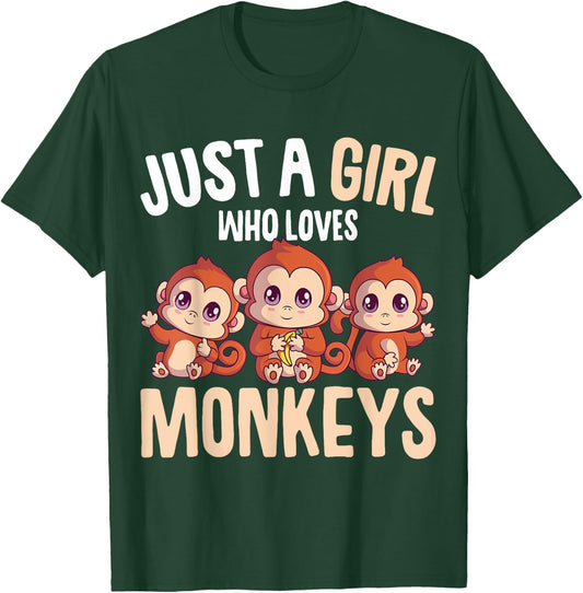 Just A Girl Who Loves Monkeys Kids T-Shirt - T-Shirt | Forest