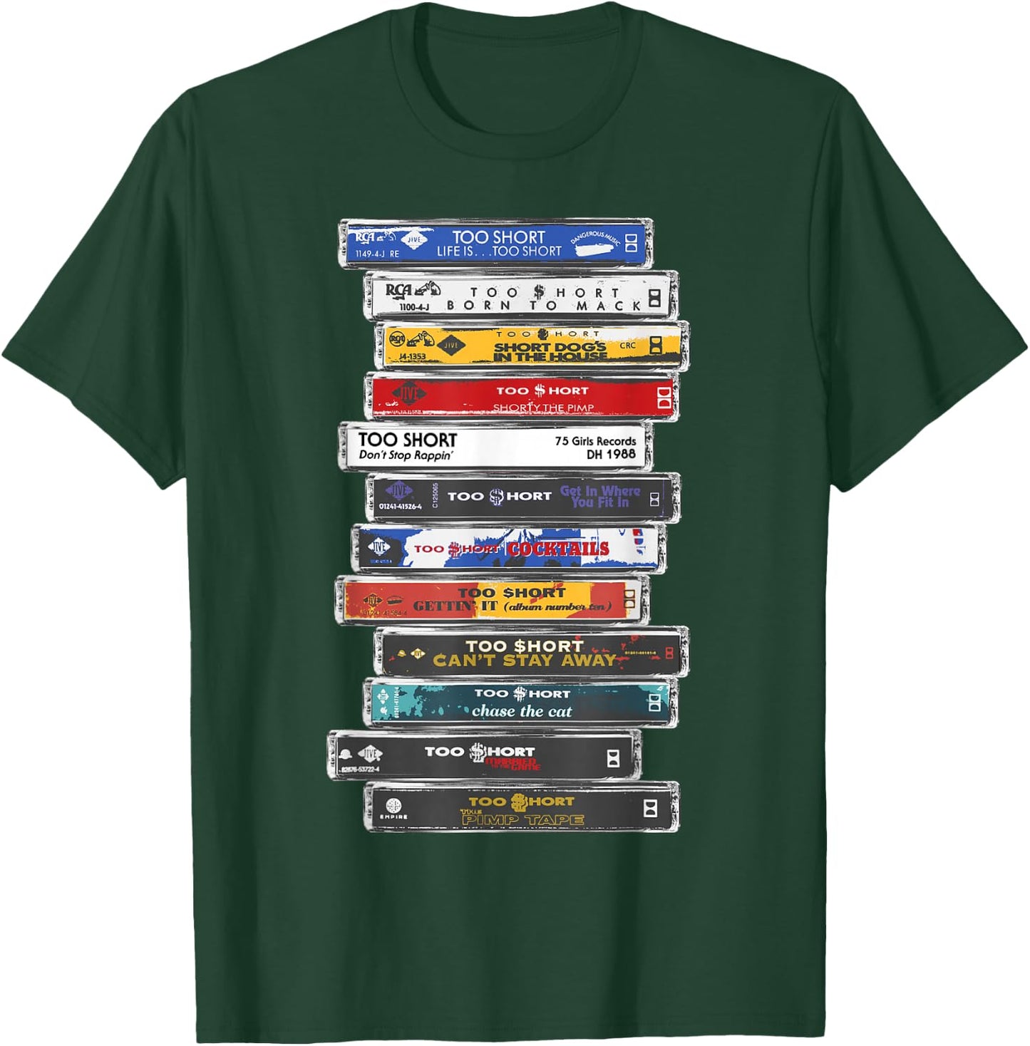 Too Short - Cassette Stack T-Shirt - T-Shirt | Forest