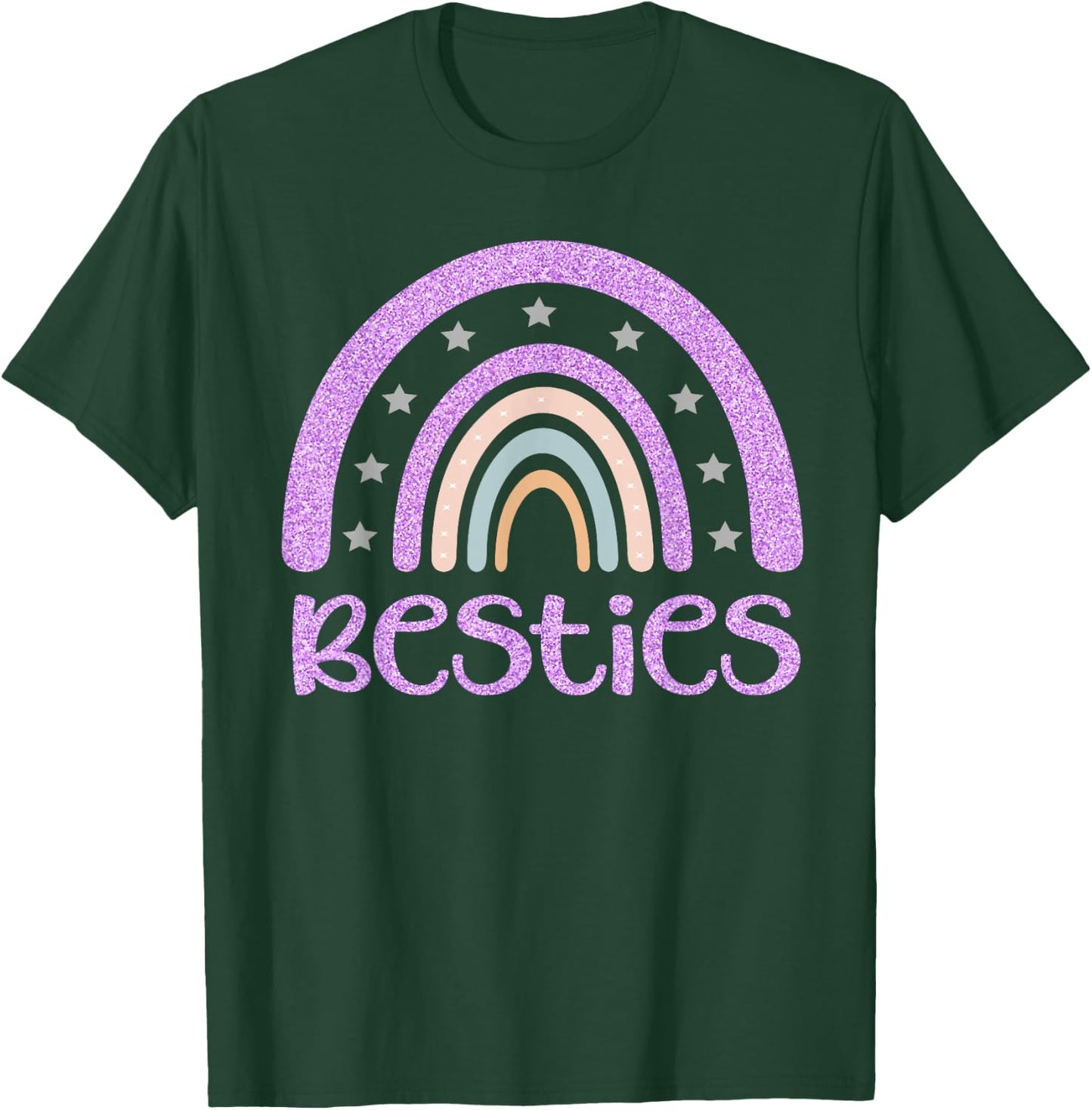 Besties BFF Heart Best Friends Bestie T-Shirt - T-Shirt | Forest
