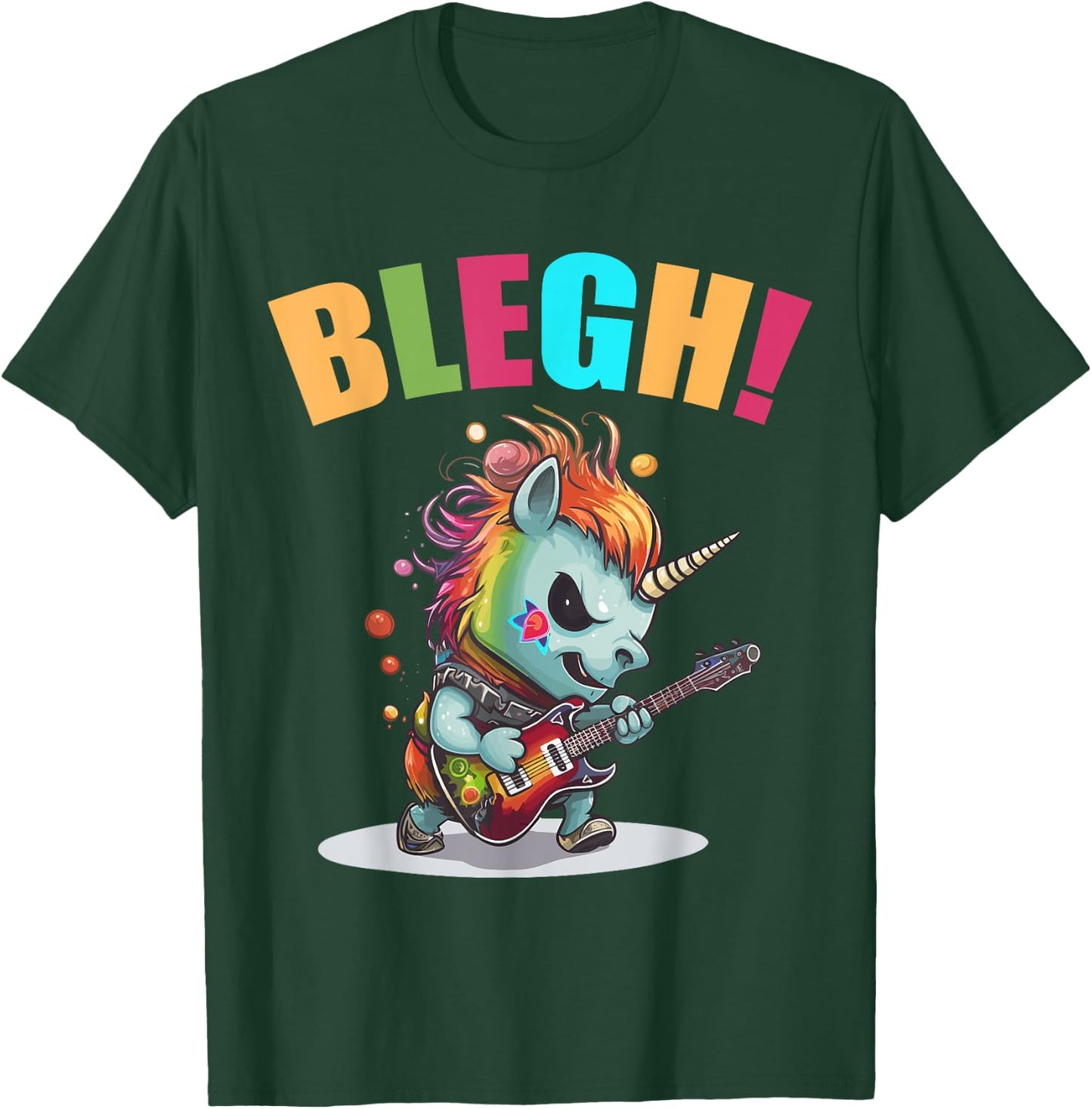 Blegh Heavy Metal Metalcore Unicorn T-Shirt - T-Shirt | Forest