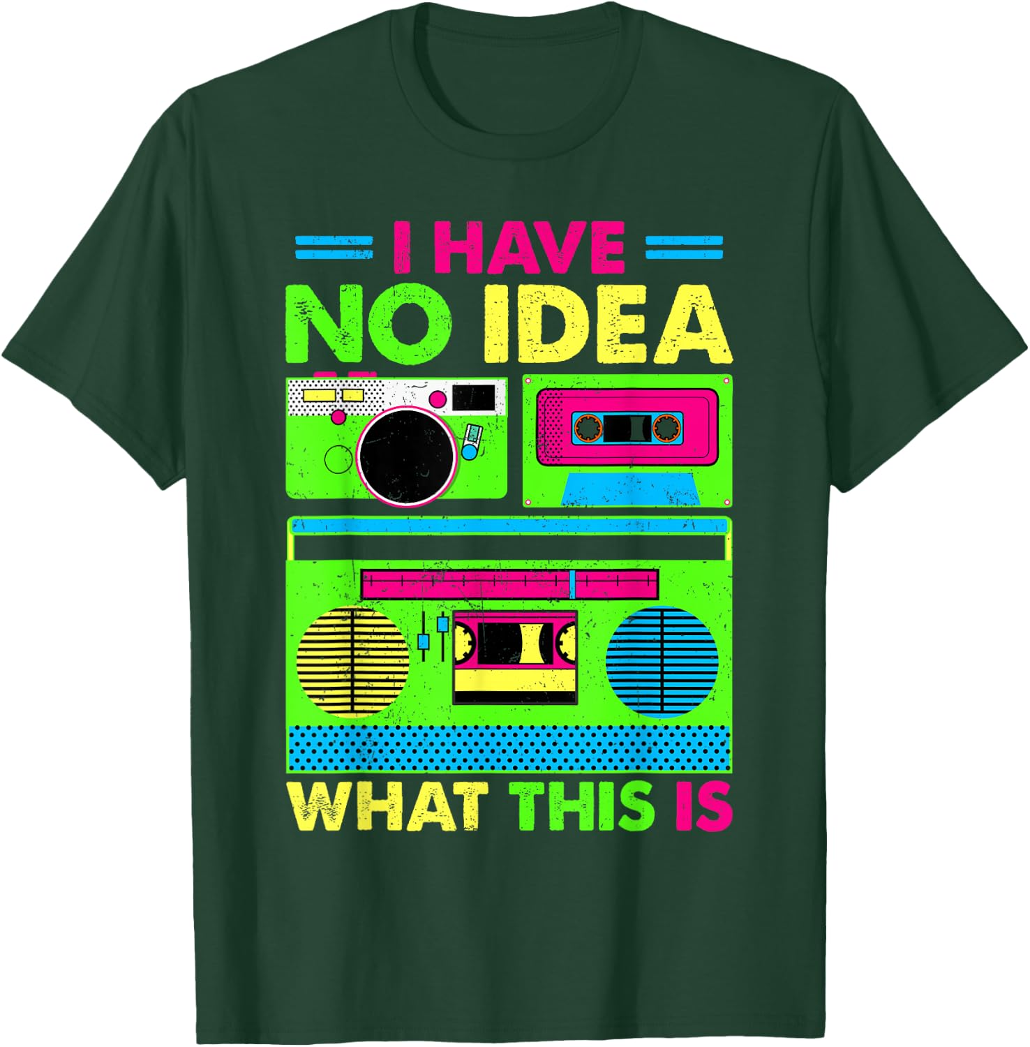 80s 90s Outfit Boys Men Kids Girl Have No Idea What This is T-Shirt - T-Shirt | Forest