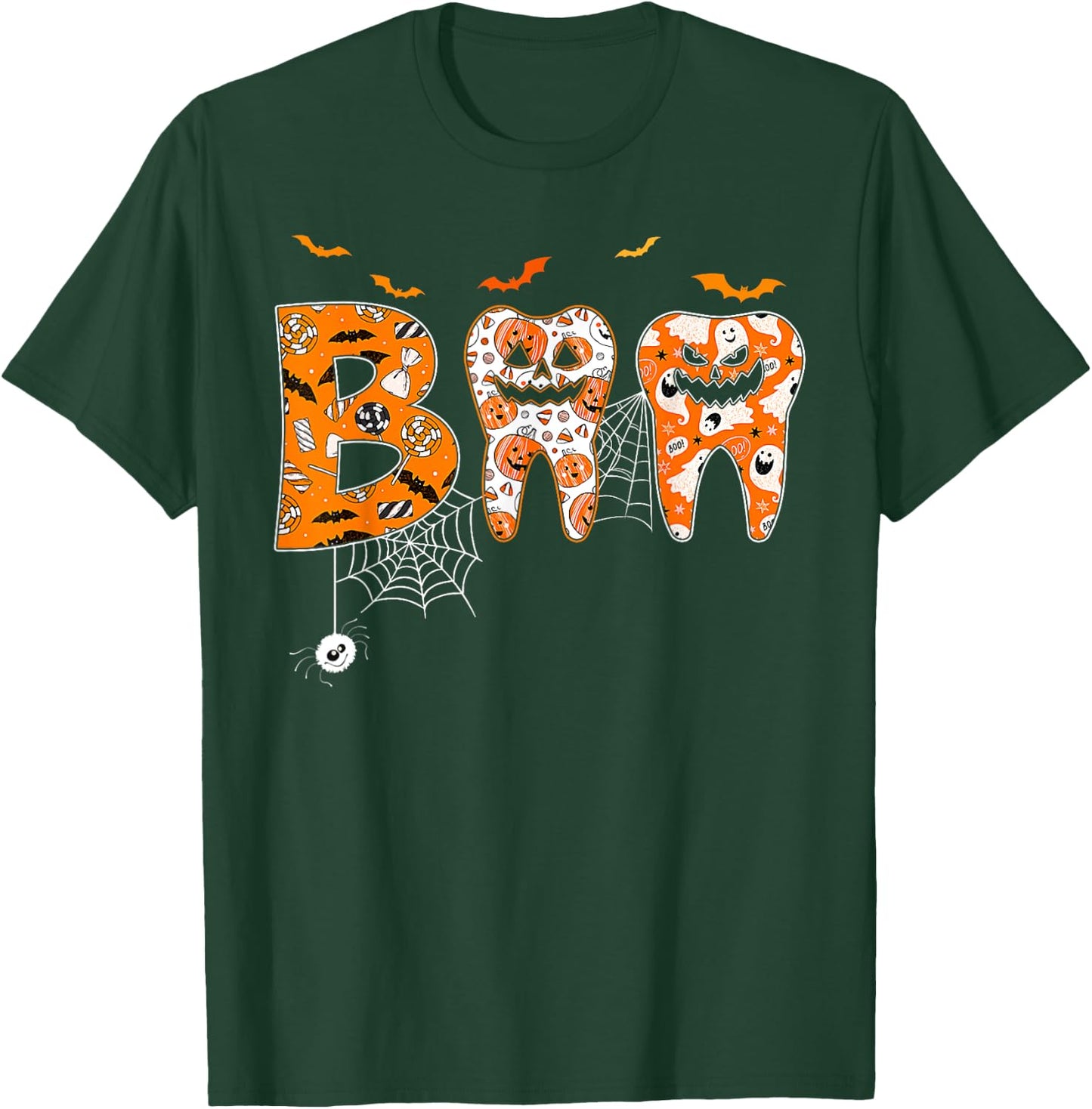 Boo Teeth Pumpkin Dentist Dental Hygienist Halloween T-Shirt - T-Shirt | Forest