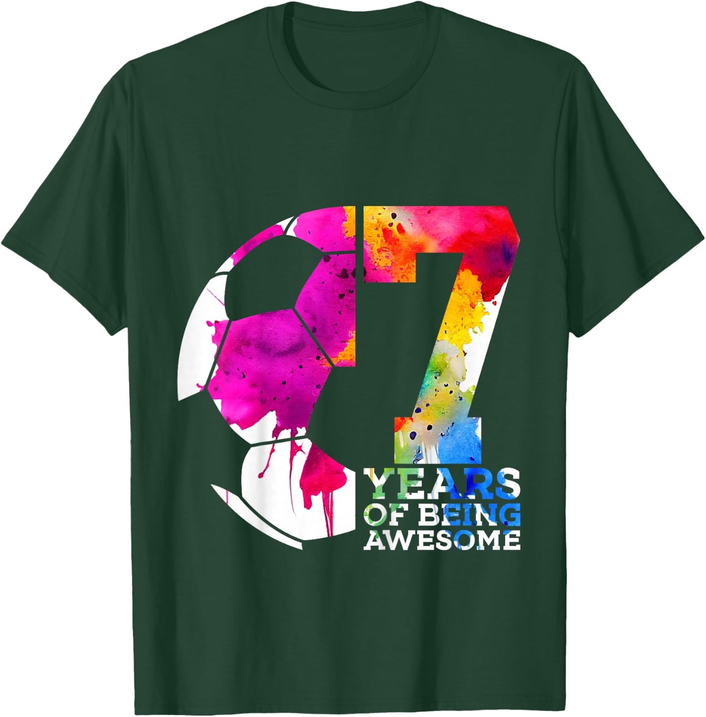 7 Years of Being Awesome Soccer 7th Birthday T-Shirt - T-Shirt | Forest