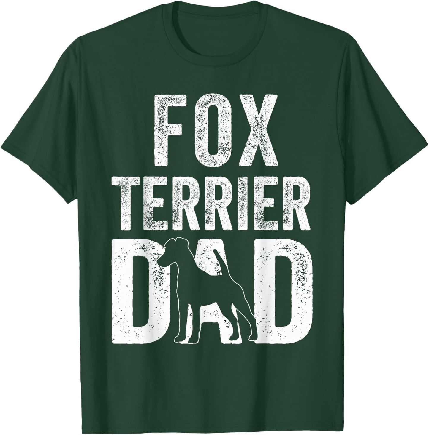 Retro Smooth Fox Terrier Dad Papa Fathers Day Dog Silhouette Women Kids T-Shirt - T-Shirt | Forest