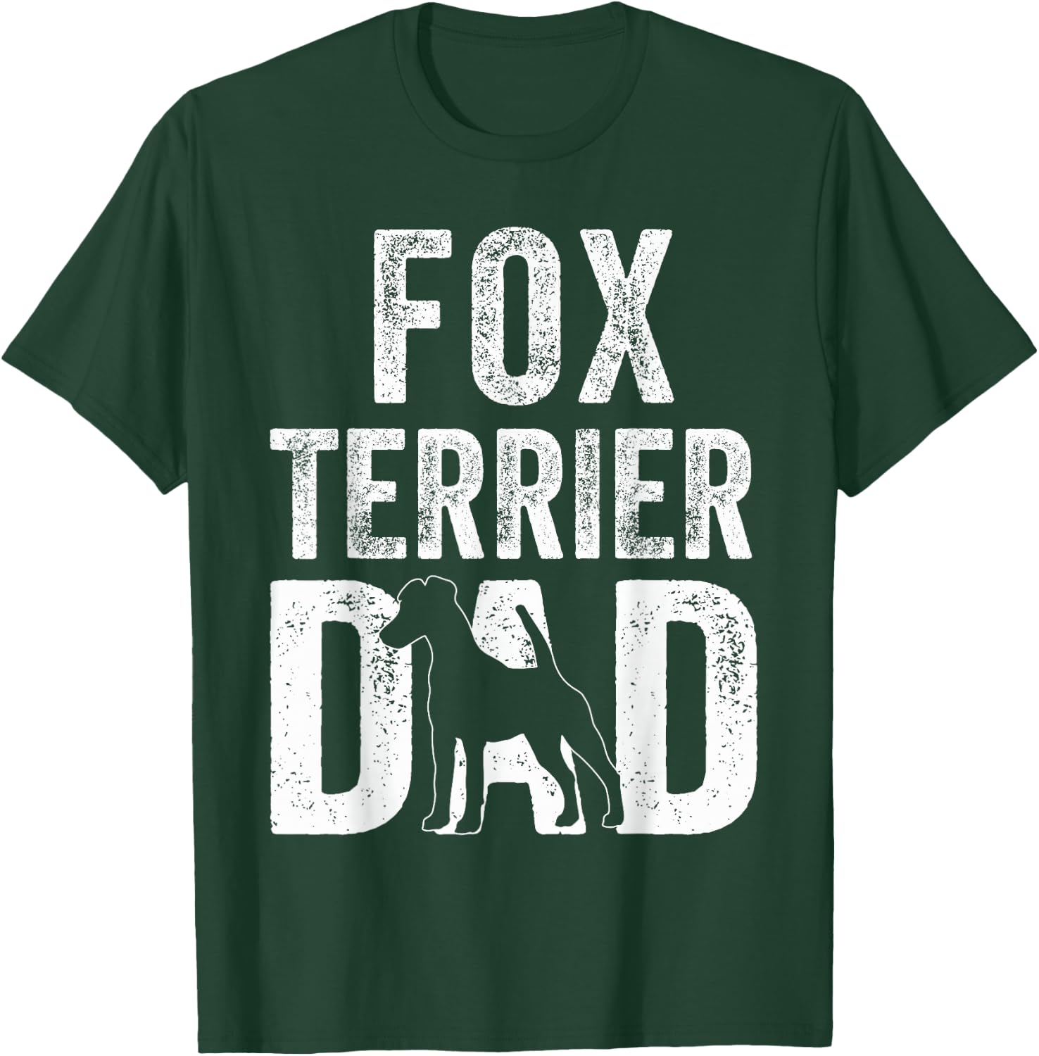 Retro Smooth Fox Terrier Dad Papa Fathers Day Dog Silhouette Women Kids T-Shirt - T-Shirt | Forest