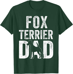 Retro Smooth Fox Terrier Dad Papa Fathers Day Dog Silhouette Women Kids T-Shirt - T-Shirt | Forest