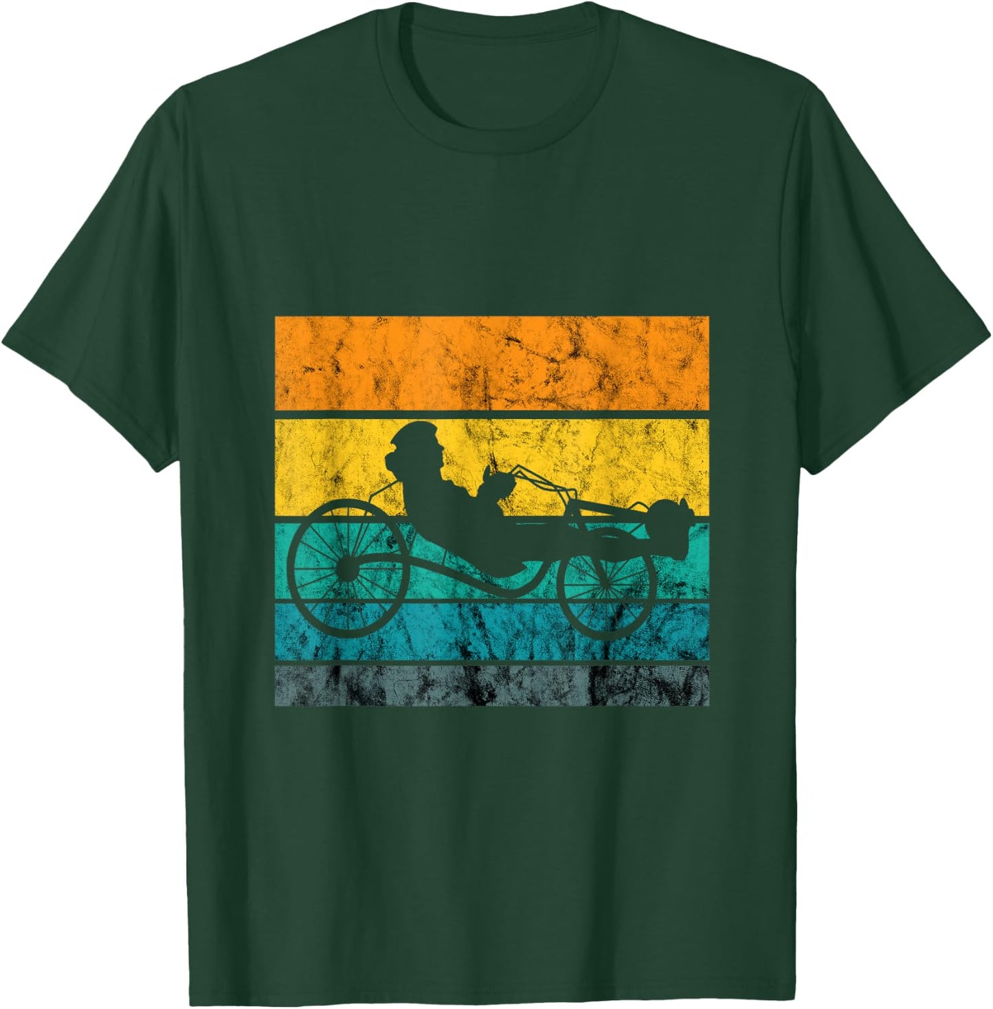 Recumbent Trike Cyclist Vintage Retro Triker Recumbent Bike T-Shirt - T-Shirt | Forest