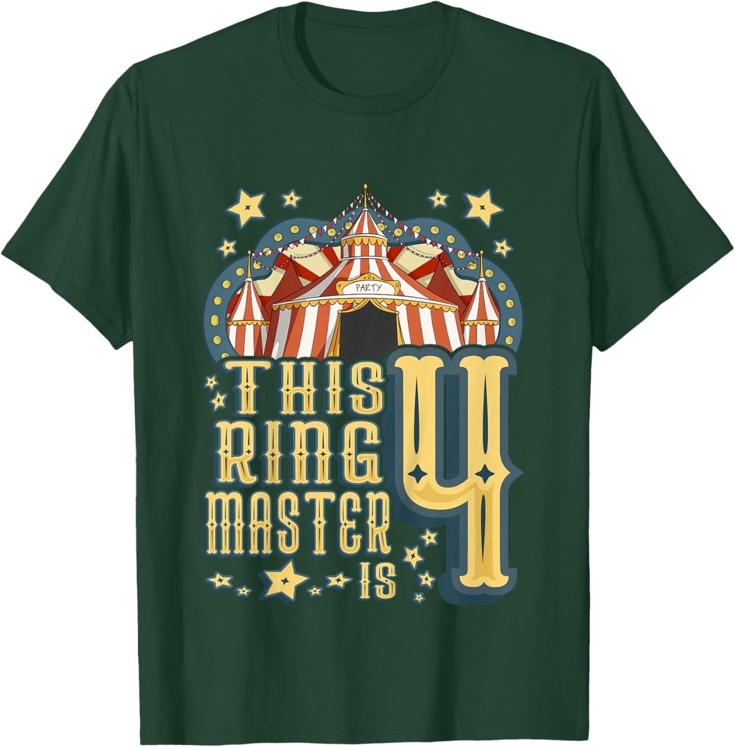 Kids This Ringmaster is 4 - Vintage Circus - fourth Birthday T-Shirt - T-Shirt | Forest