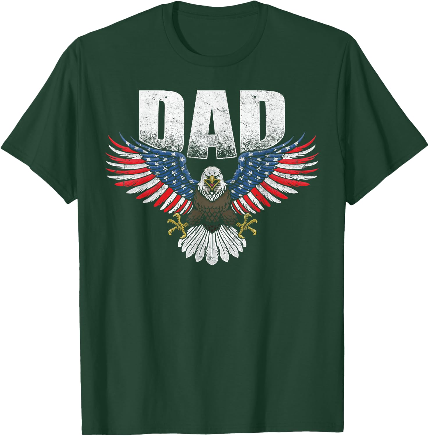 Bald Eagle Patriotic USA Flag DAD Vintage Novelty T-Shirt - T-Shirt | Forest