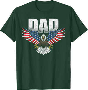 Bald Eagle Patriotic USA Flag DAD Vintage Novelty T-Shirt - T-Shirt | Forest