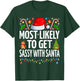 Most Likely To Get Sassy With Santa Funny Family Christmas T-Shirt - T-Shirt | Forest