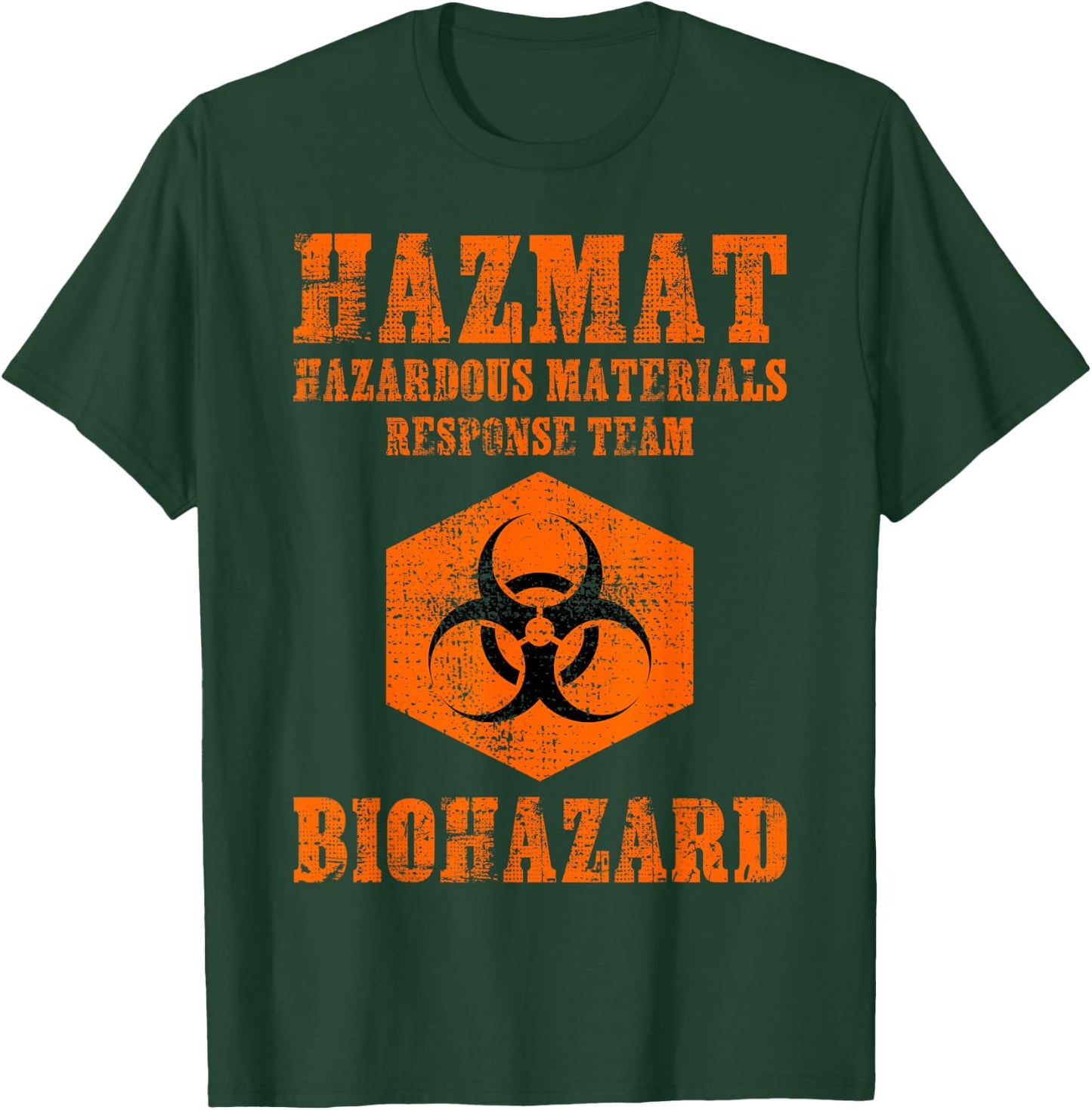 Hazardous Material Hazmat Response Team Grunge Biohazard T-Shirt - T-Shirt | Forest