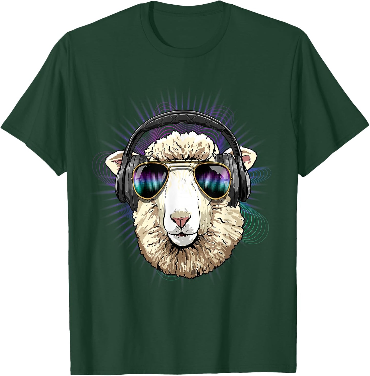 EDM House Music DJ Sheep Lamb Music Lover Music Artist Farm T-Shirt - T-Shirt | Forest