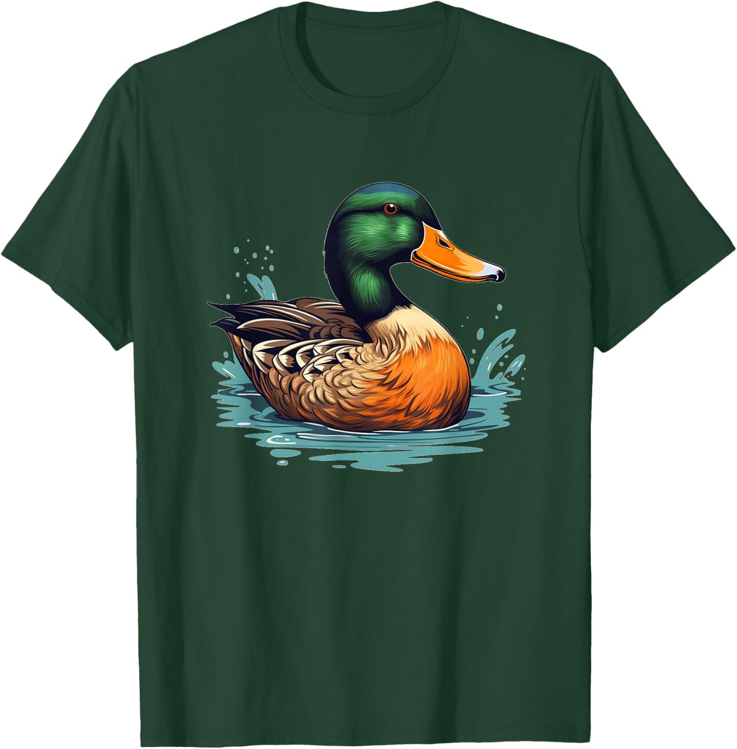 Funny swimming wild Duck for Mallard Bird Lovers T-Shirt - T-Shirt | Forest