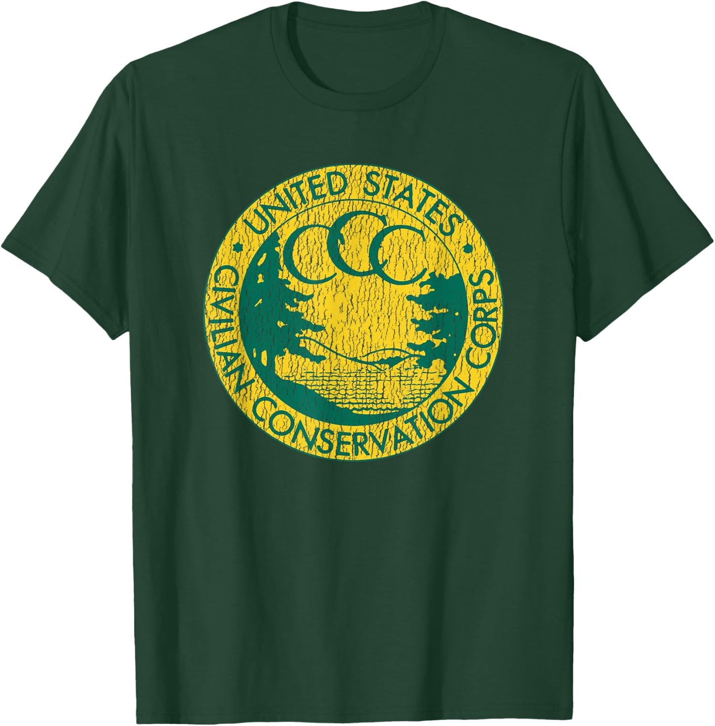 Civilian Conservation Corps CCC Logo Retro Distressed 1930s T-Shirt - T-Shirt | Forest