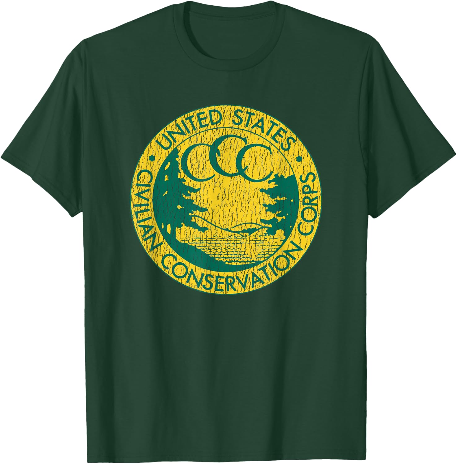 Civilian Conservation Corps CCC Logo Retro Distressed 1930s T-Shirt - T-Shirt | Forest