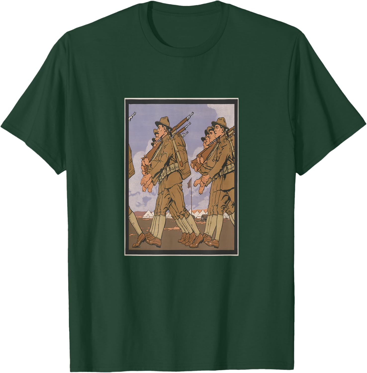 Vintage Doughboys of WWI Illustration (1916) T-Shirt - T-Shirt | Forest