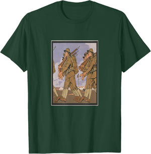 Vintage Doughboys of WWI Illustration (1916) T-Shirt - T-Shirt | Forest