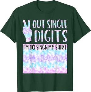 Peace Out Single Digits Party Decor Graphic T-Shirt - T-Shirt | Forest
