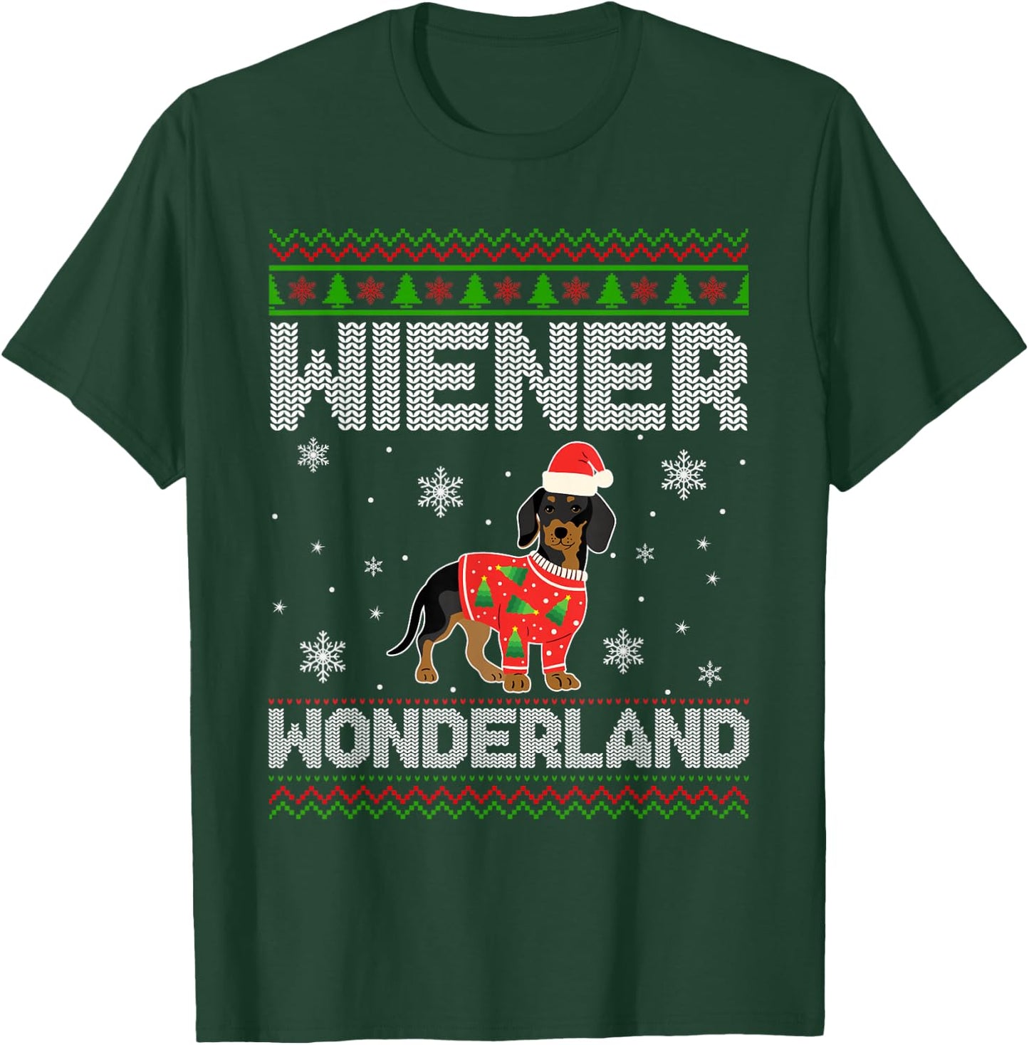 Weenie Wiener Dog Doxie Design Dackel Christmas Dachshund T-Shirt - T-Shirt | Forest