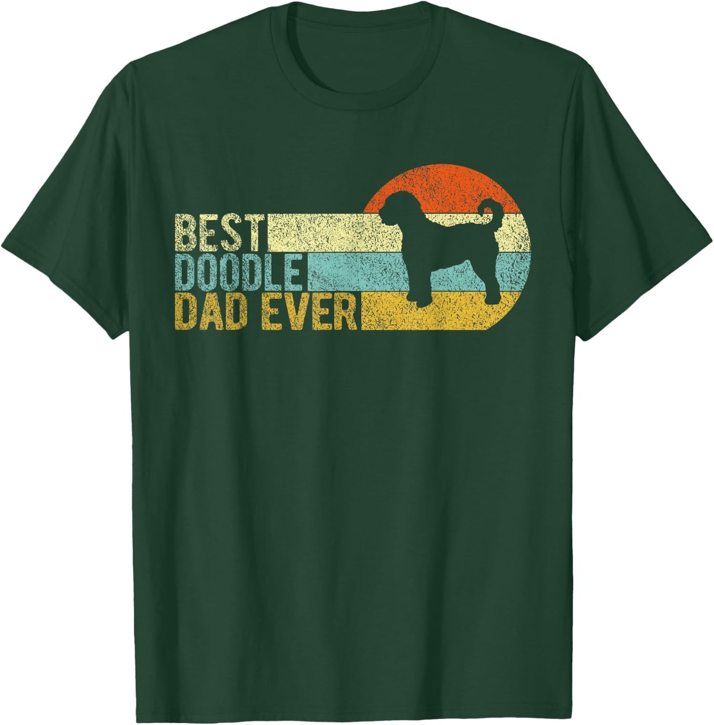 Best Doodle Dad Ever Retro Vintage Goldendoodle T-Shirt - T-Shirt | Forest