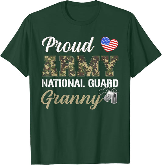 Retro Proud Army National Guard Granny Military Pride Outfit T-Shirt - T-Shirt | Forest