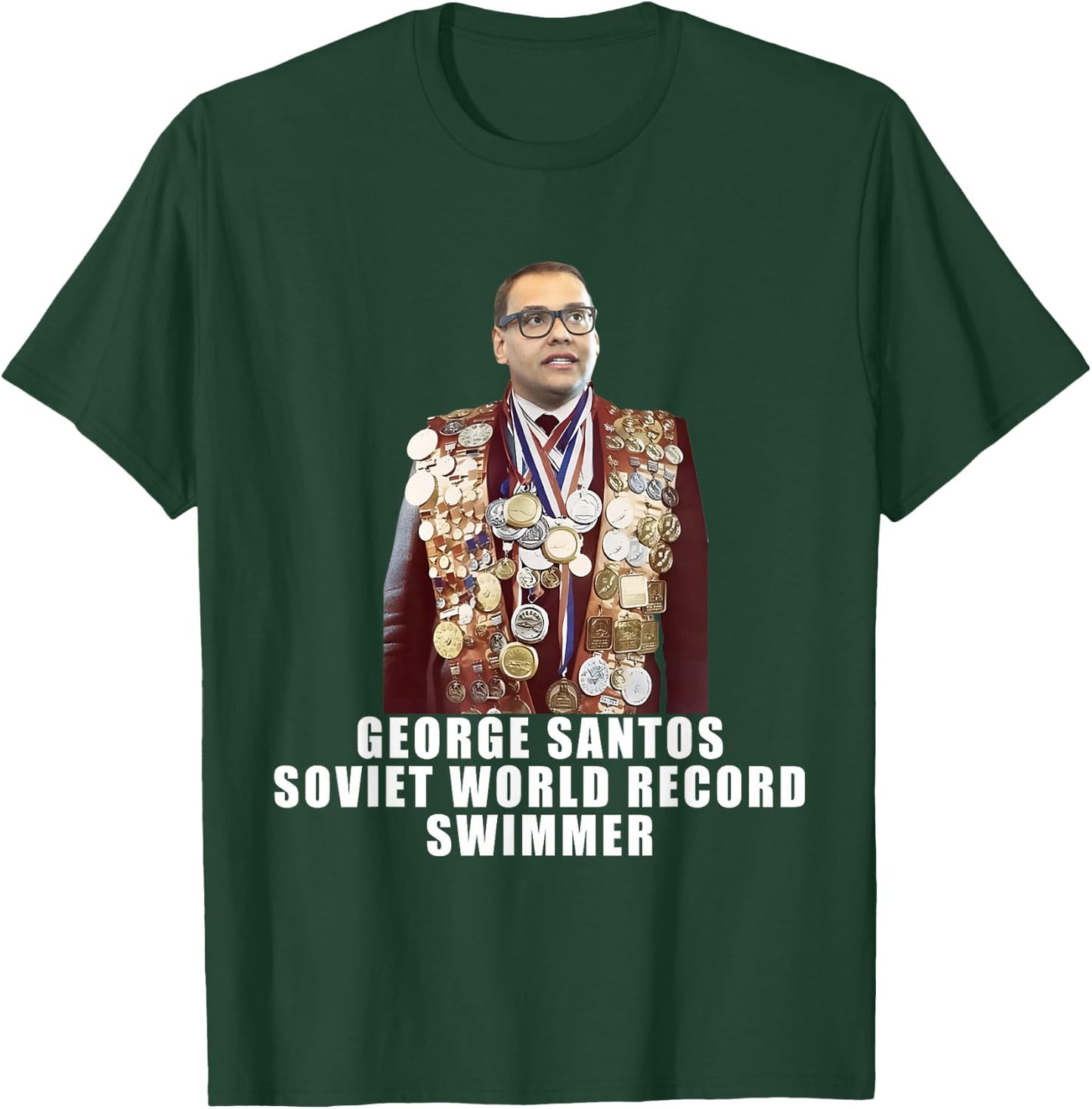 George Santos | World Record Swimmer T-Shirt - T-Shirt | Forest