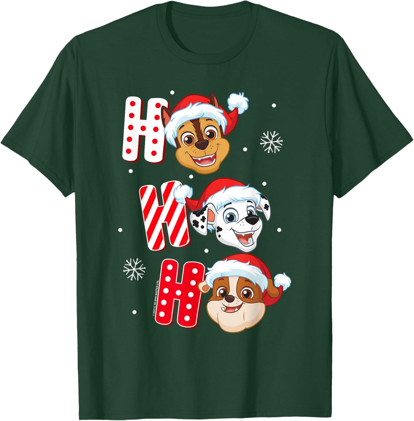 Paw Patrol Chase Marshall Rubble Christmas Santa Hats T-Shirt - T-Shirt | Forest