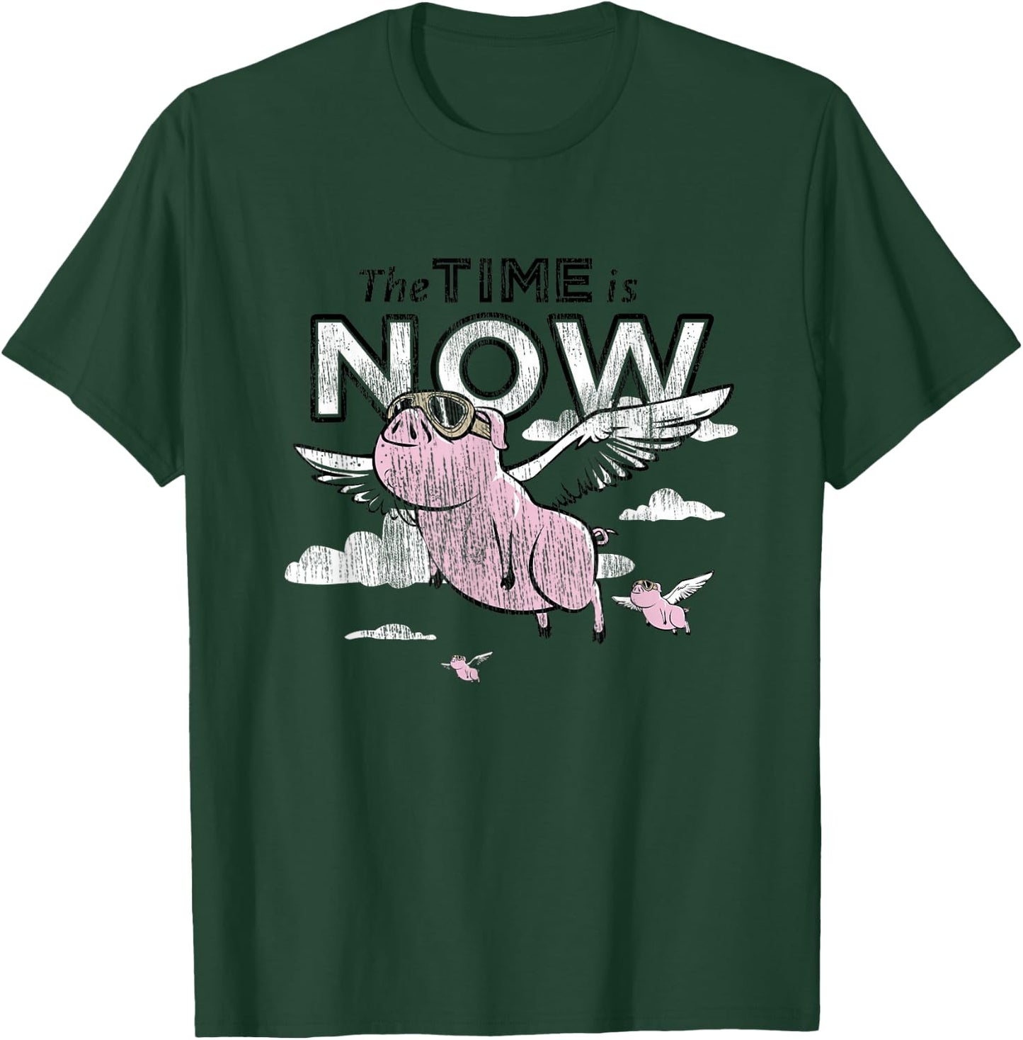 The Time is Now Flying Pig T-Shirt - T-Shirt | Forest