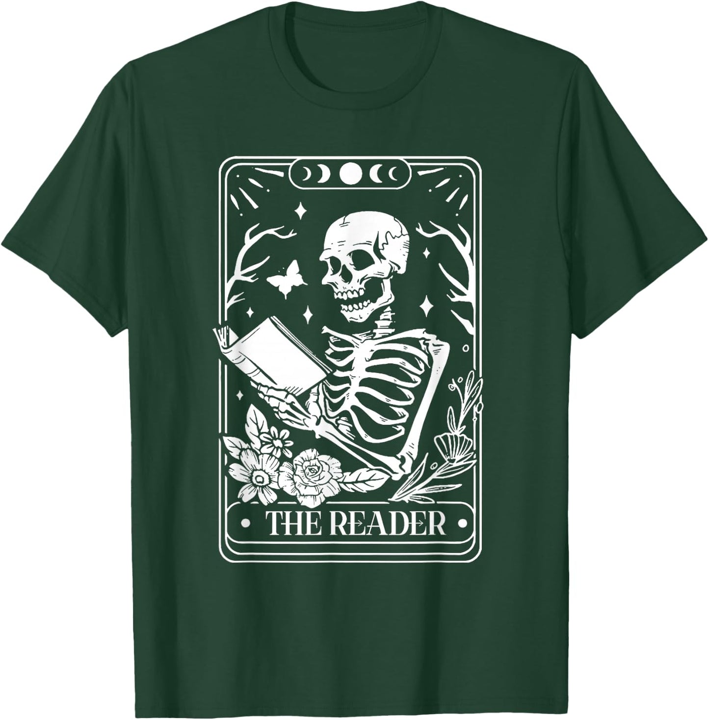 The Reader Tarot Funny Skeleton Reading T-Shirt - T-Shirt | Forest