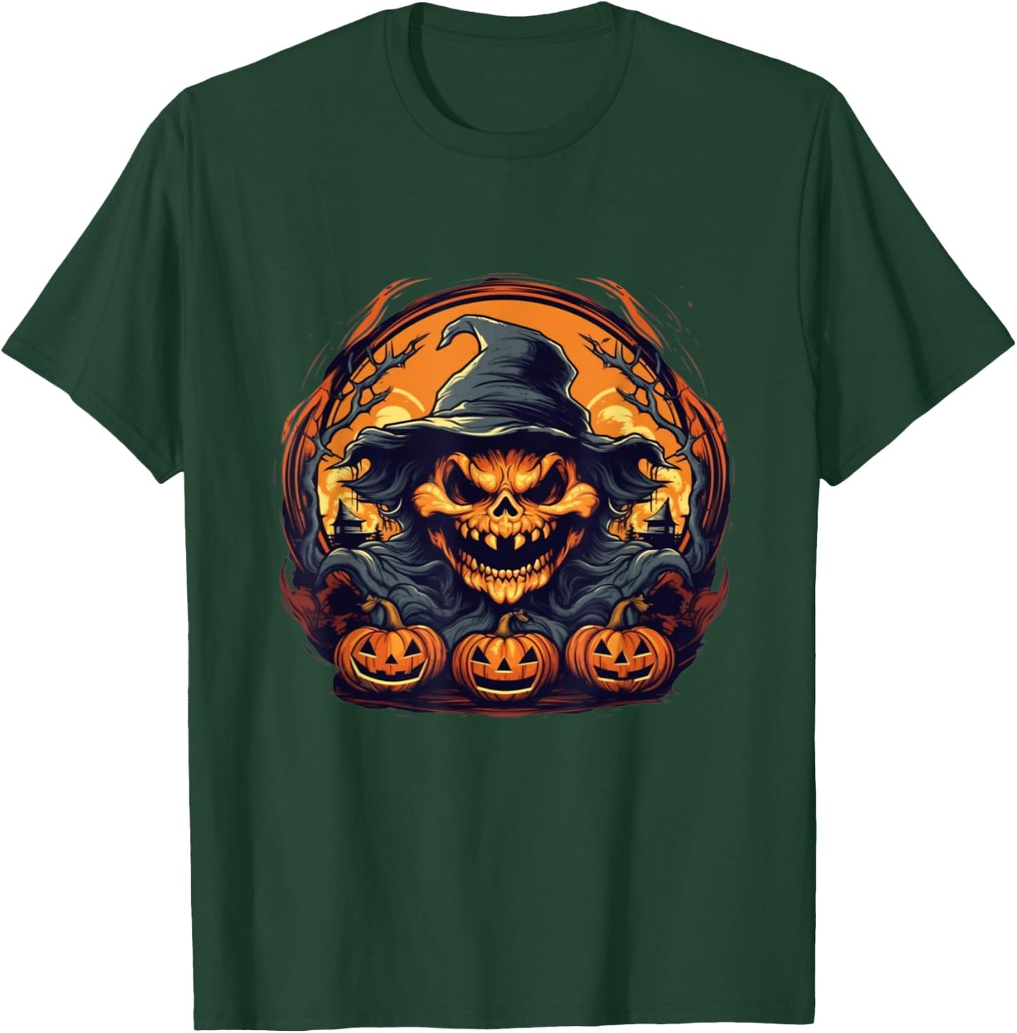 Halloween Scary Scarecrow Jack O Lanterns. T-Shirt - T-Shirt | Forest