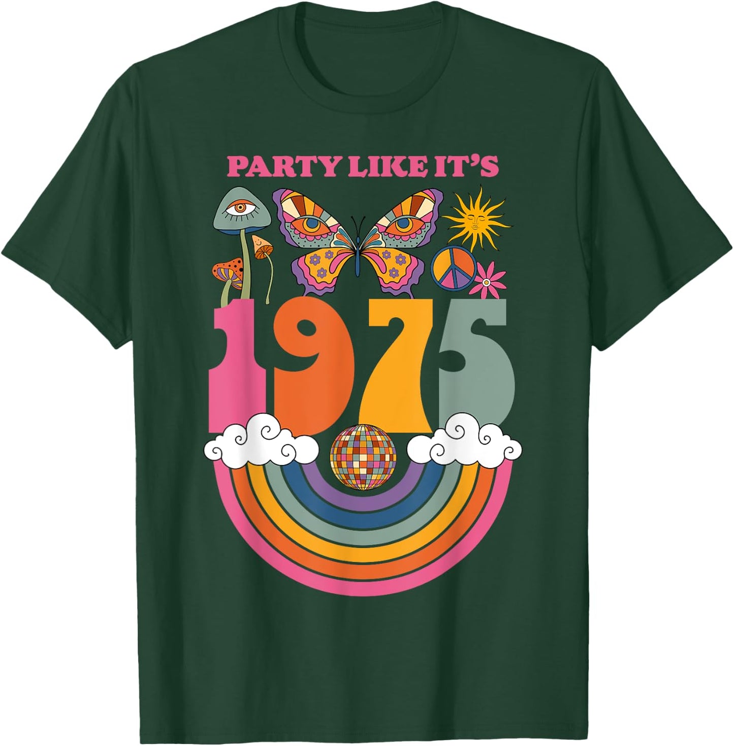 1975 Birthday Party Costume 70s Disco Outfits Men T-Shirt - T-Shirt | Forest
