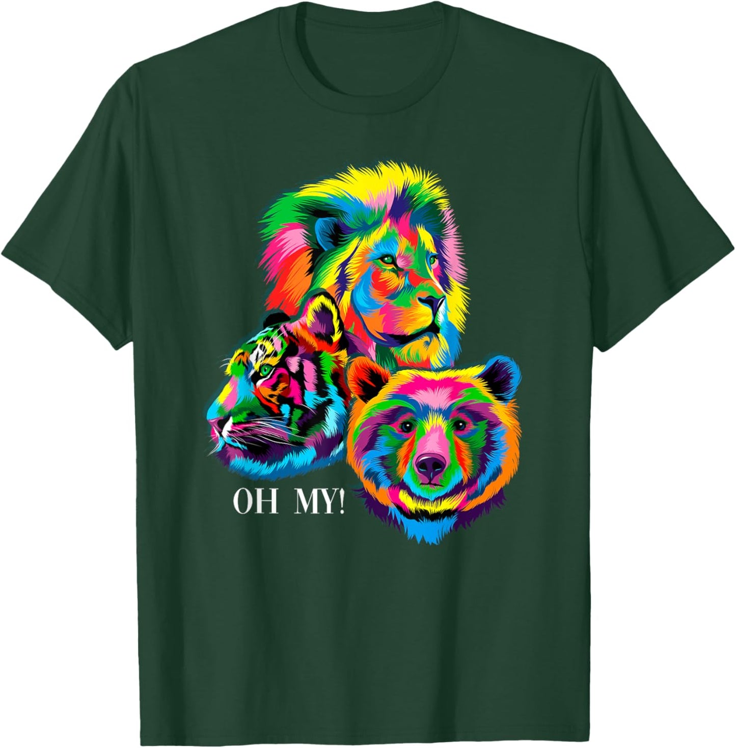 Colorful Lion, Tiger, Bear, Oh My! T-Shirt - T-Shirt | Forest