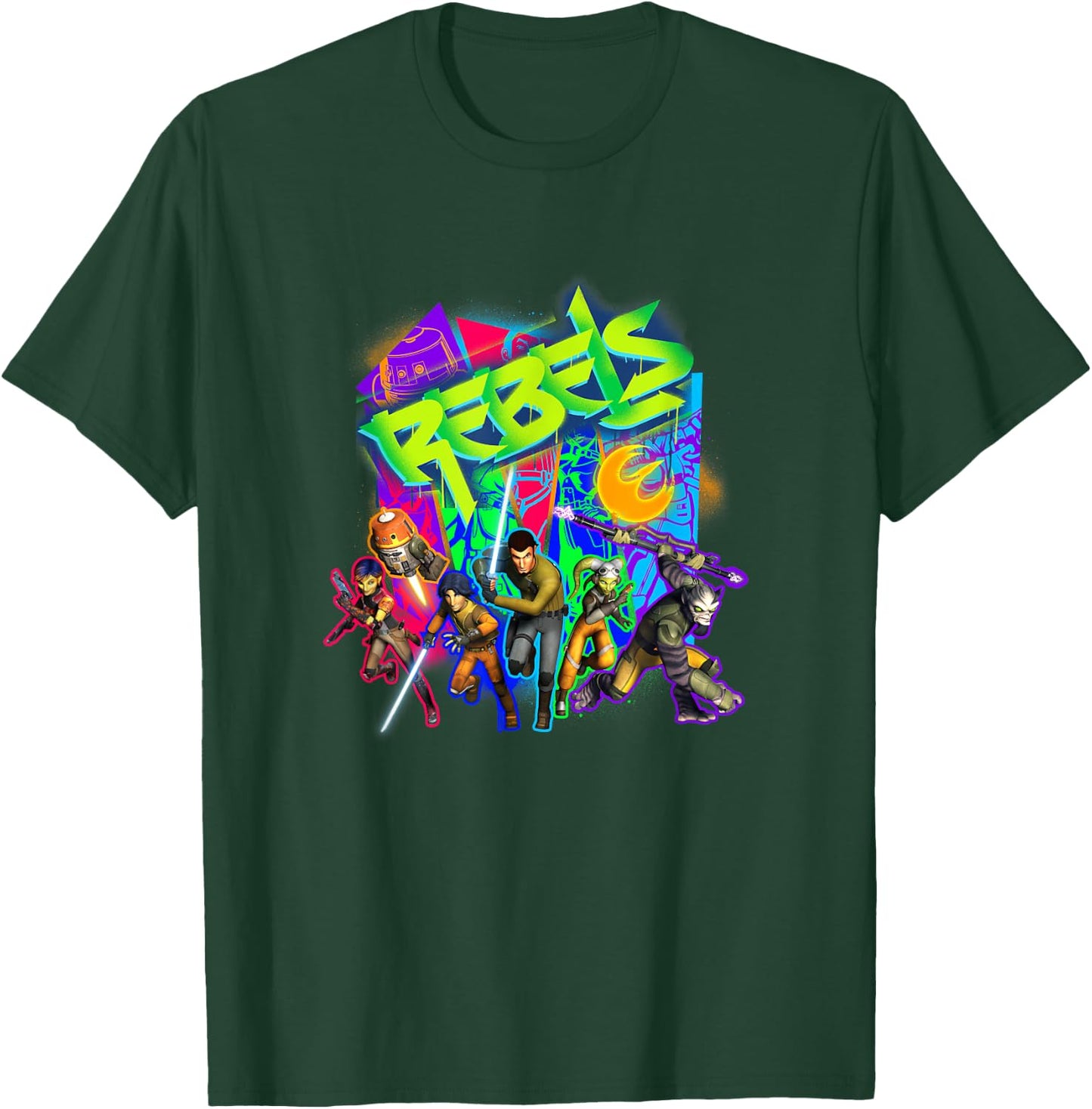 Star Wars Rebels Urban Graffiti Art Style Group Portrait T-Shirt - T-Shirt | Forest
