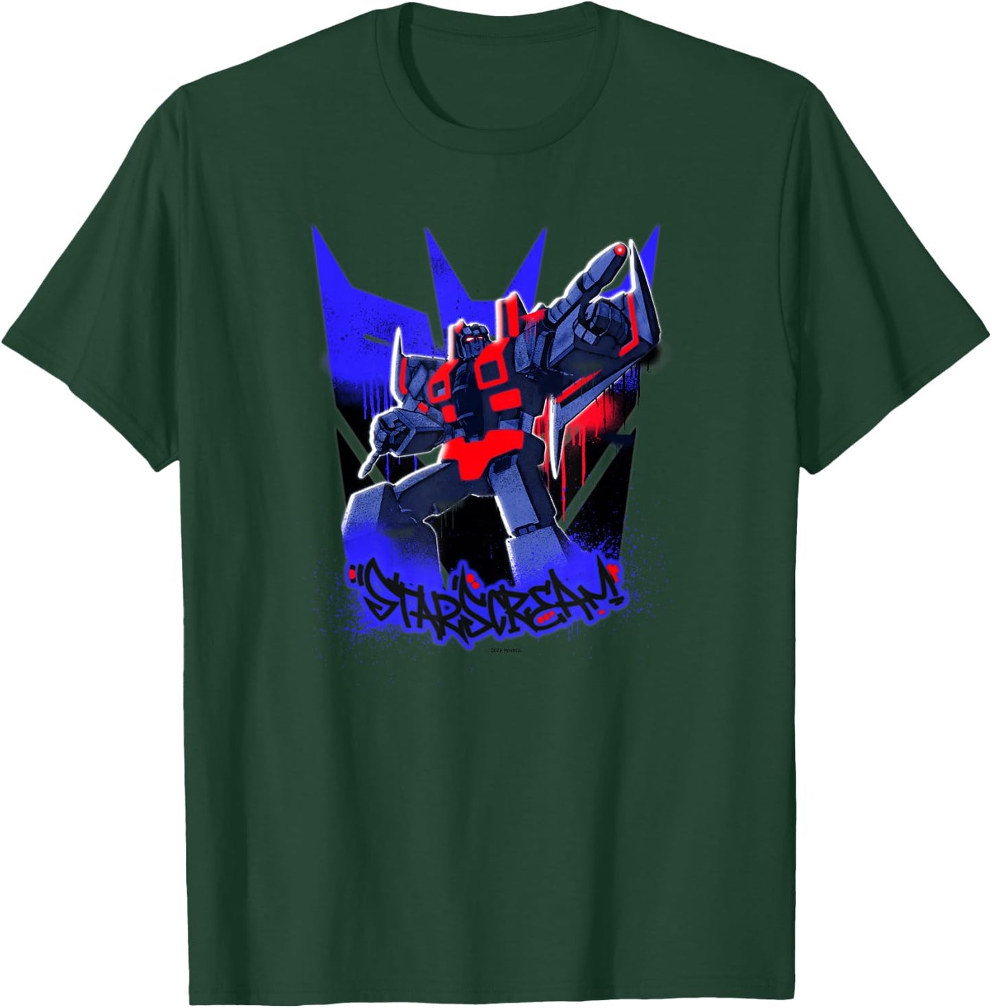 Transformers Starscream Graffiti Painted Wall Portrait T-Shirt - T-Shirt | Forest