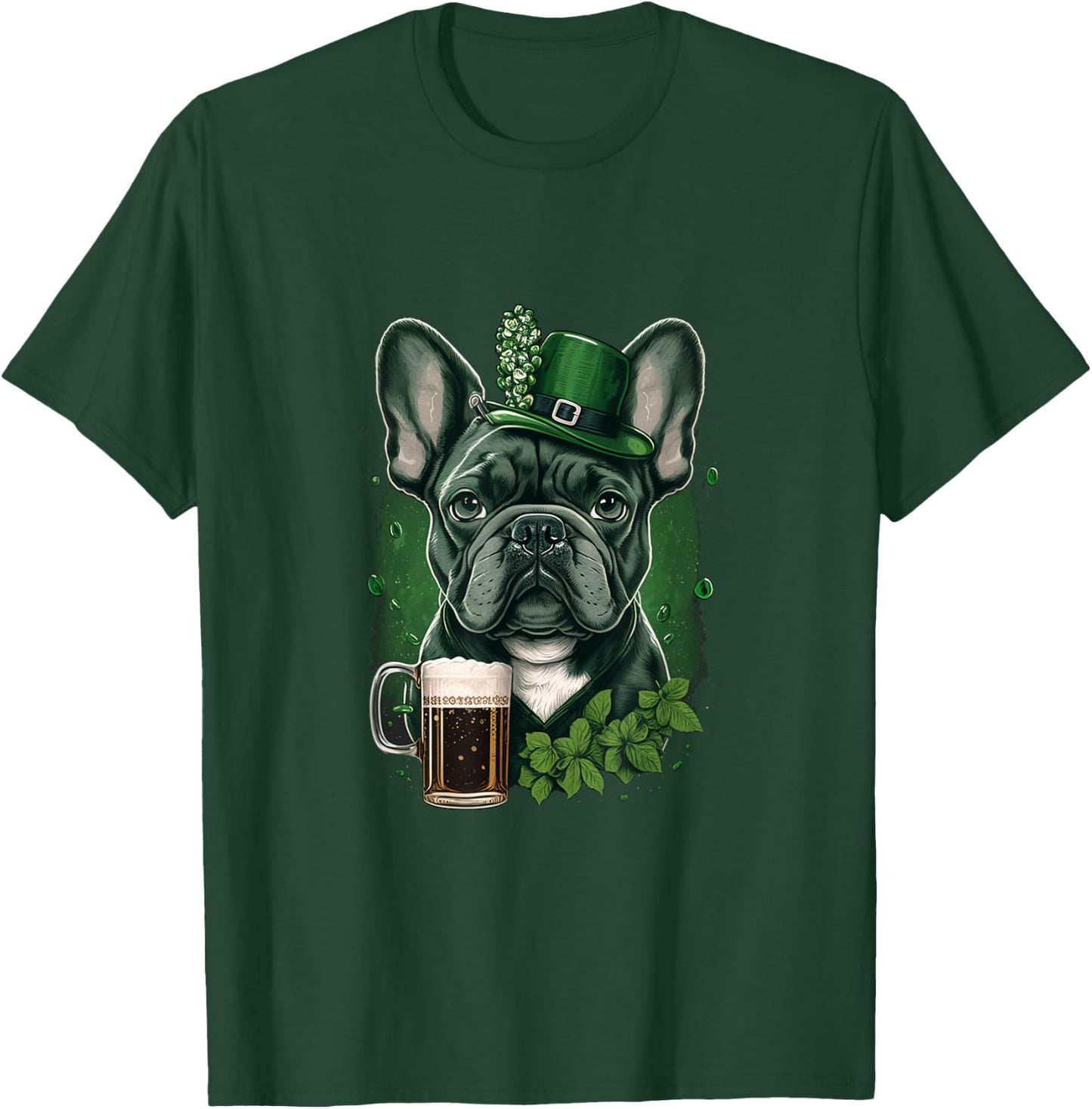 French Bulldog |St. Patricks Day Beer Shamrock Ireland Dog Women T-Shirt - T-Shirt | Forest