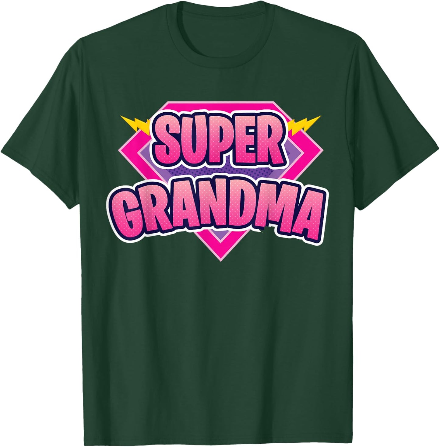 Super Grandma Superhero Grandmother Comic Book Funny T-Shirt - T-Shirt | Forest