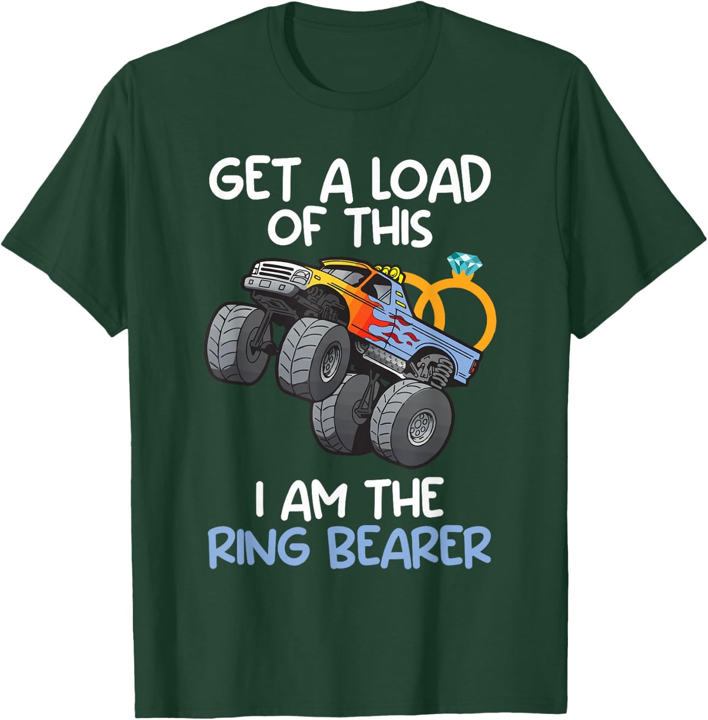 Wedding Shirt Iam The Ring Bearer Funny Monster Truck Boys T-Shirt - T-Shirt | Forest