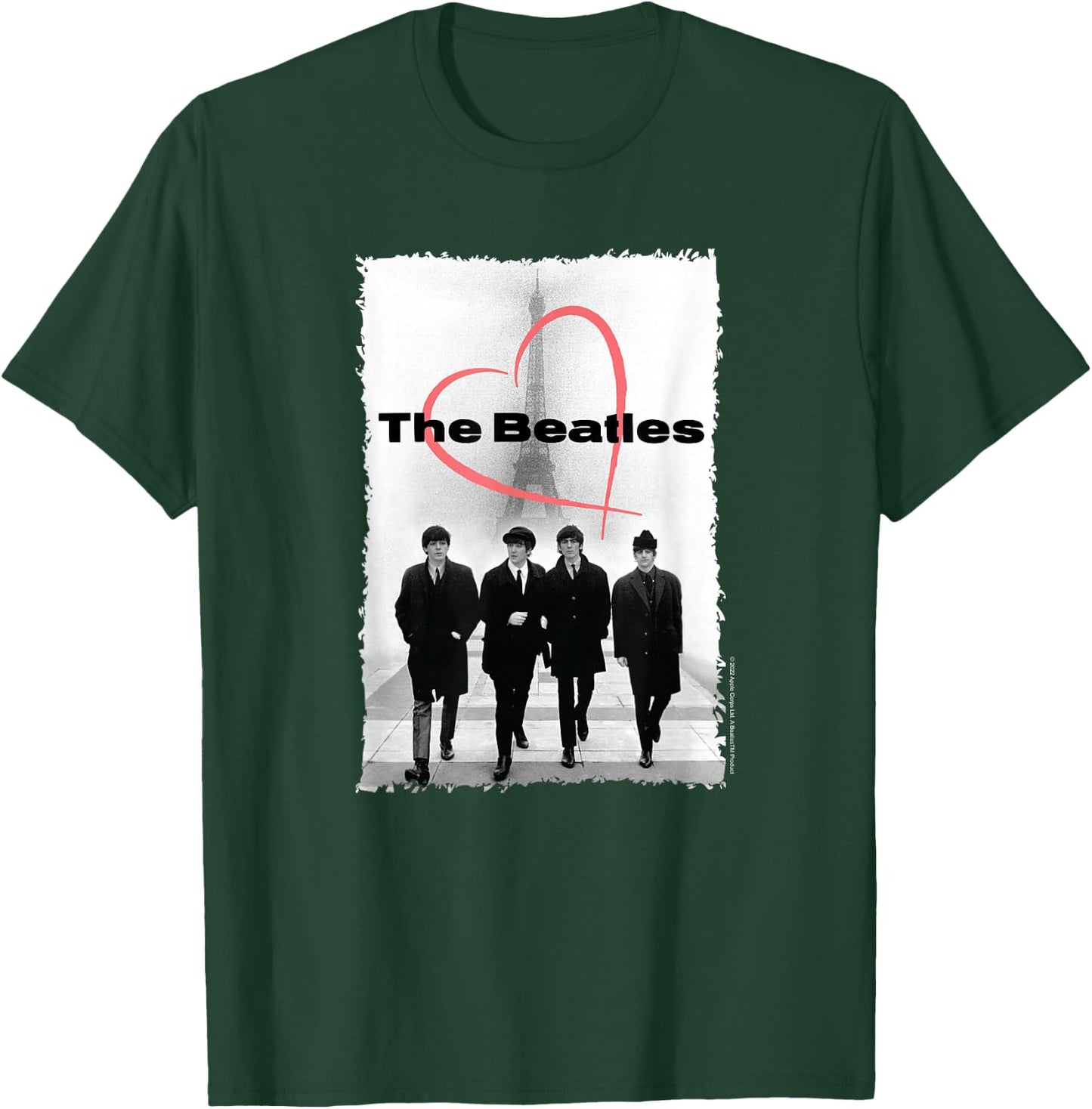 The Beatles Paris France Eiffel Tower Heart with Members T-Shirt - T-Shirt | Forest