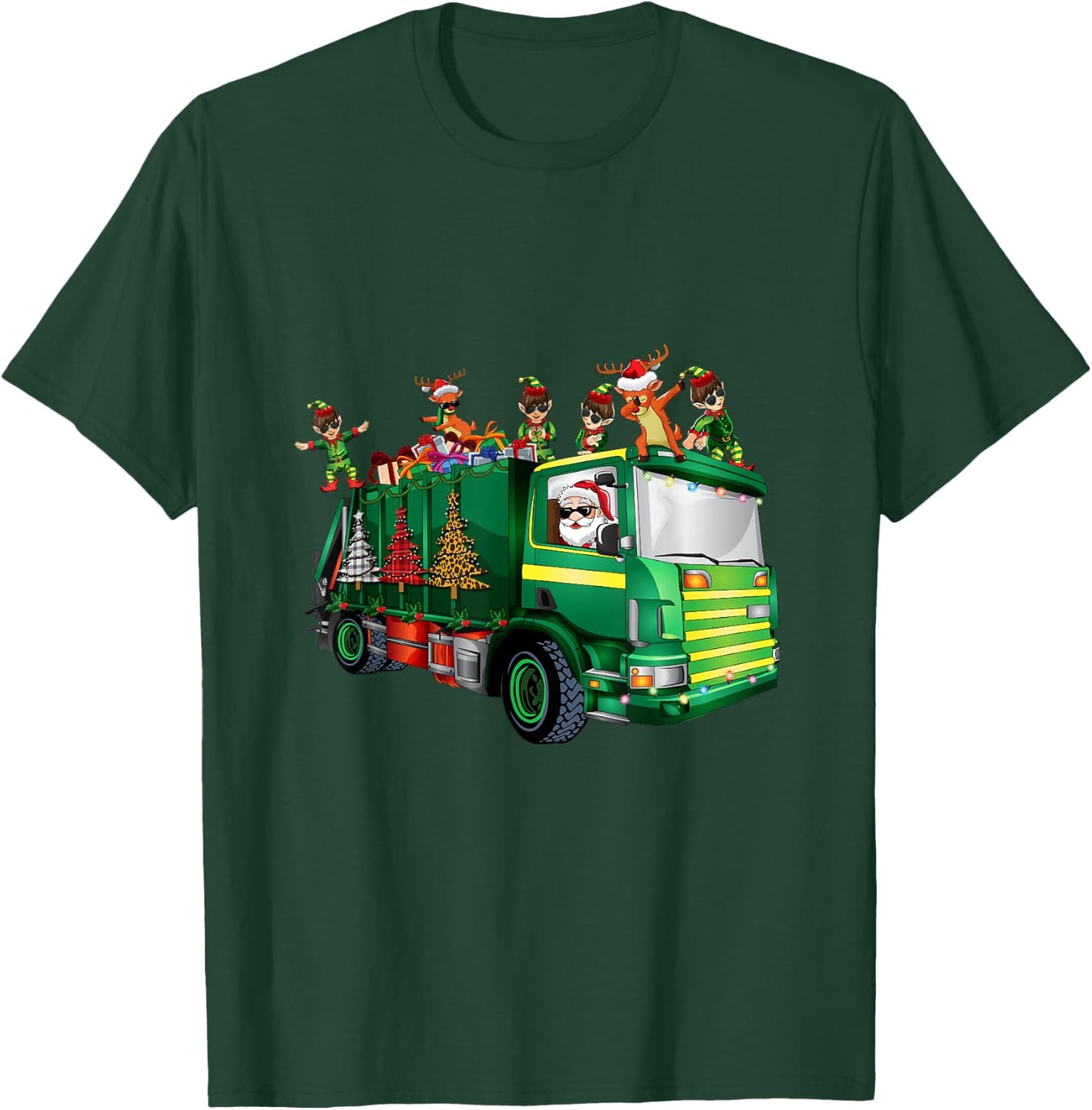 Santa Squad Christmas Rubbish Trash Truck Pajamas Toddlers T-Shirt - T-Shirt | Forest